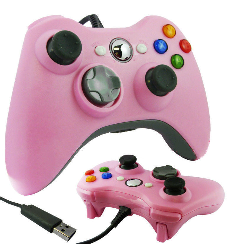 pink and black xbox 360 controller